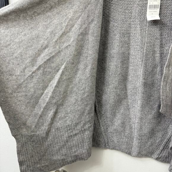 Barney’s XS Cashmere Heather Gray Sleeveless Sweater Cardigan Waterfall‎ Neutral - Picture 2 of 9